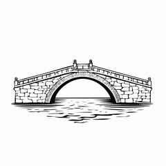 Small Stone Bridge Image vector isolated on white background.
