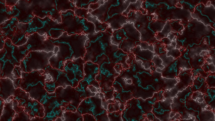Abstract dark background with glowing cyan and red lightning patterns