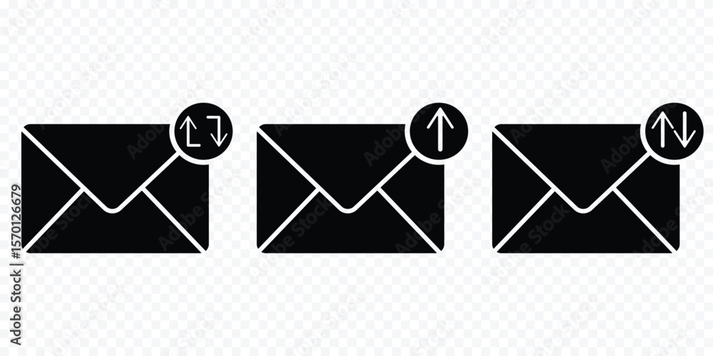 Poster email send message icon vector set isolated on transparent background. speed delivery symbol. email 