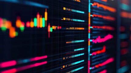 Fototapeta premium Financial data displayed on a transparent screen, futuristic interface