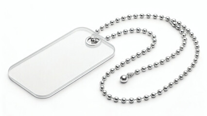 Fototapeta premium Transparent Plastic Tag with Frosted Finish on White Background 