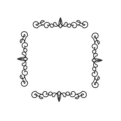 ornamental floral design a classic black and white floral design element featuring elegant, curved leaves and intricate detailing. perfect for use in decorative borders, logos