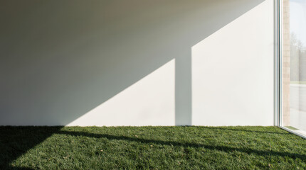 Minimalist interior bathed in sunlight.