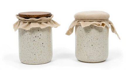 Minimalist storage jar with earthy textures.