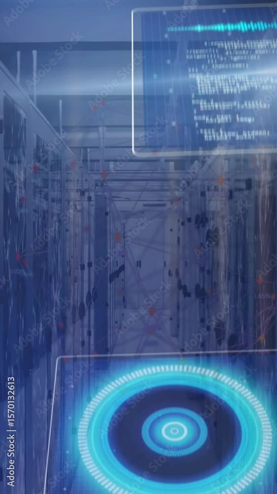 Aufkleber animation of data processing over computer servers