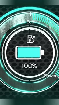 Animation of ai data processing over scope and battery background
