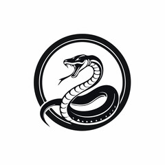 Mamba snake logo design template illustration on white background.