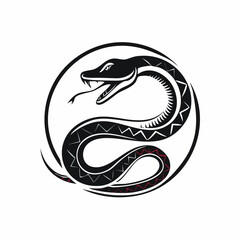 Mamba snake logo design template illustration on white background.