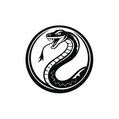 Mamba snake logo design template illustration on white background.