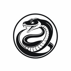 Mamba snake logo design template illustration on white background.
