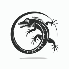 Lizard Logo Design Vector Illustration isolated on white background.
