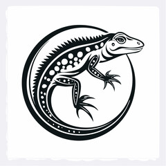 Lizard Logo Design Vector Illustration isolated on white background.
