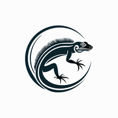 Lizard Logo Design Vector Illustration isolated on white background.