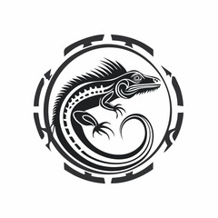 Lizard Logo Design Vector Illustration isolated on white background.