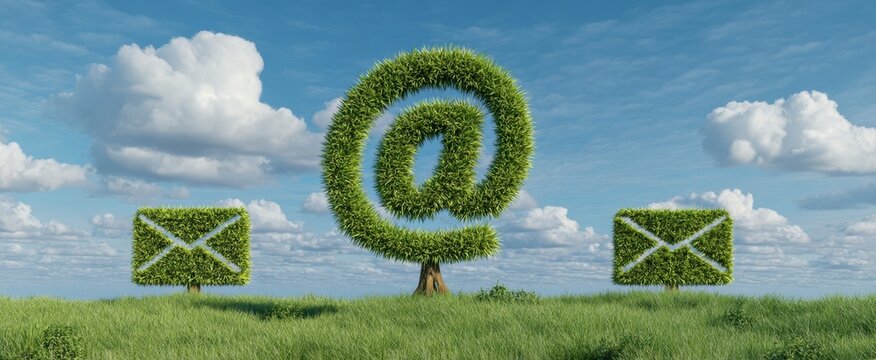 The Green Email Symbol Representing Nature and Digital Communication - Powered by Adobe