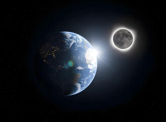 Solar Eclipse Over Earth