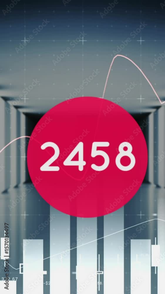 Poster animation of numbers changing over statistics and data processing