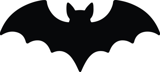 Silhouette bat flying isolated on white background Vector illustration