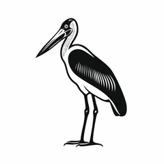 Marabou Stork Bird image vector On White Background Stock Vector