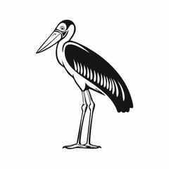 Marabou Stork Bird image vector On White Background Stock Vector