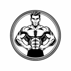 Bodybuilding Logo Vectors and Illustrations  isolated on white background.