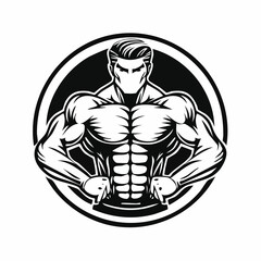 Bodybuilding Logo Vectors and Illustrations  isolated on white background.