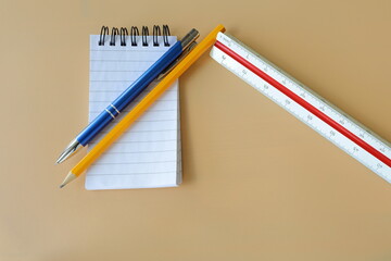 Pencil concept. Close up on stationary.