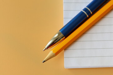 Pencil concept. Close up on stationary.
