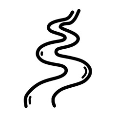 Naklejka premium Illustration of a winding river or stream with thick black outline on a white background design element