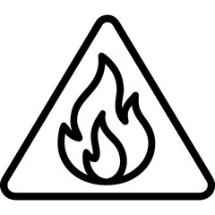 Fire hazard outline icon vector
