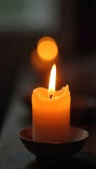 Mesmerizing Candlelight Flickering Flame, Warm Hues, Peaceful Ambiance - Perfect for Relaxation, Meditation, and Spiritual Themes