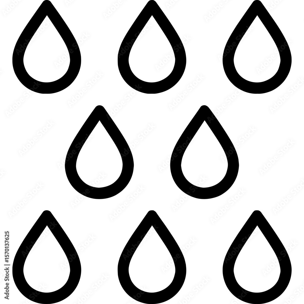 Poster raindrop pattern outline icon vector