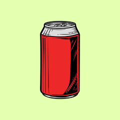Red Soda Can Illustration Vector