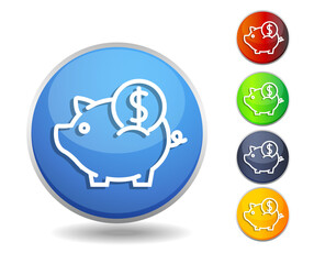 Finance Piggy Bank Icon - Saving - Illustration
