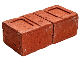 Realistic Red Brick Isolated on White Background – Construction Material