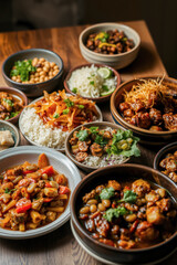 Fototapeta premium Assorted Dishes of Diverse Flavors