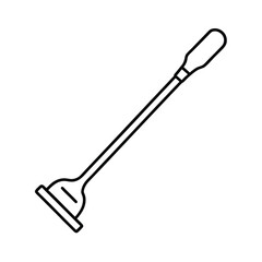 Electric scaler tool cleaning simplified line art Vector illustration