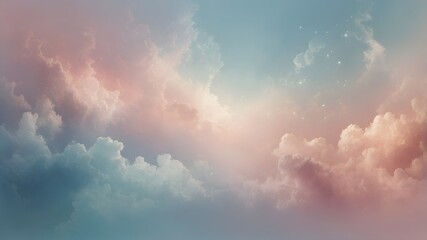 Dreamlike abstract: gentle clouds of color overlaid with diffused, ghostly geometric forms.