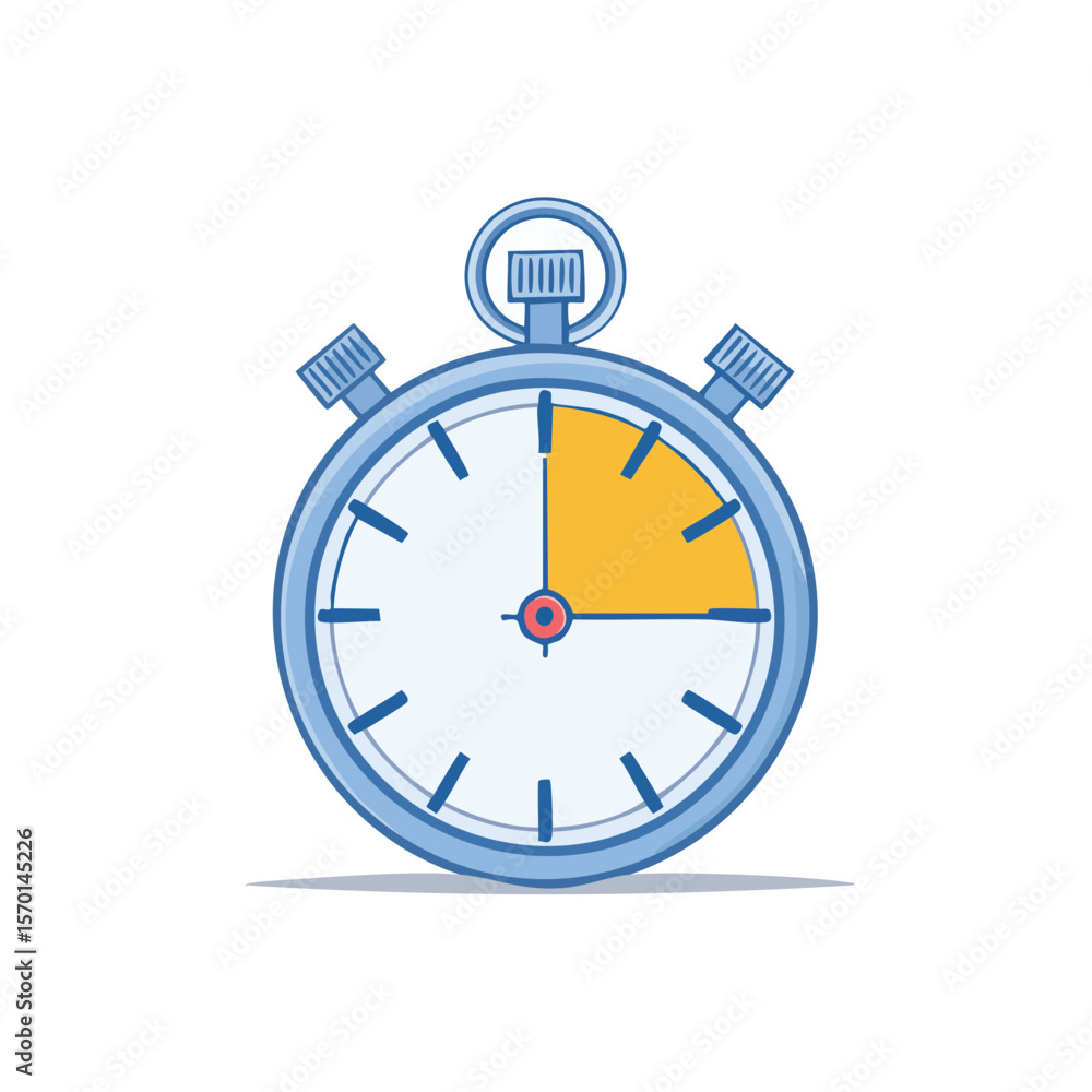 Poster analog stopwatch illustration showing time measurement precision timekeeping countdown
