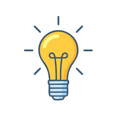 Illuminated Lightbulb Icon Illustration Generating Bright Ideas and Innovation Against Black Backdrop