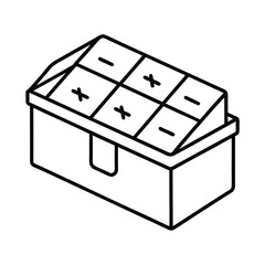 Medicine organizer box AM PM slots outline Vector illustration
