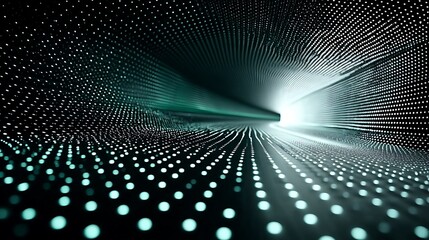 this picture shows an abstract scene of a tunnel constructed from countless dots