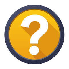 Question Mark in Button Icon Graphic Design, Information Sign, Help Symbol, Flat Style