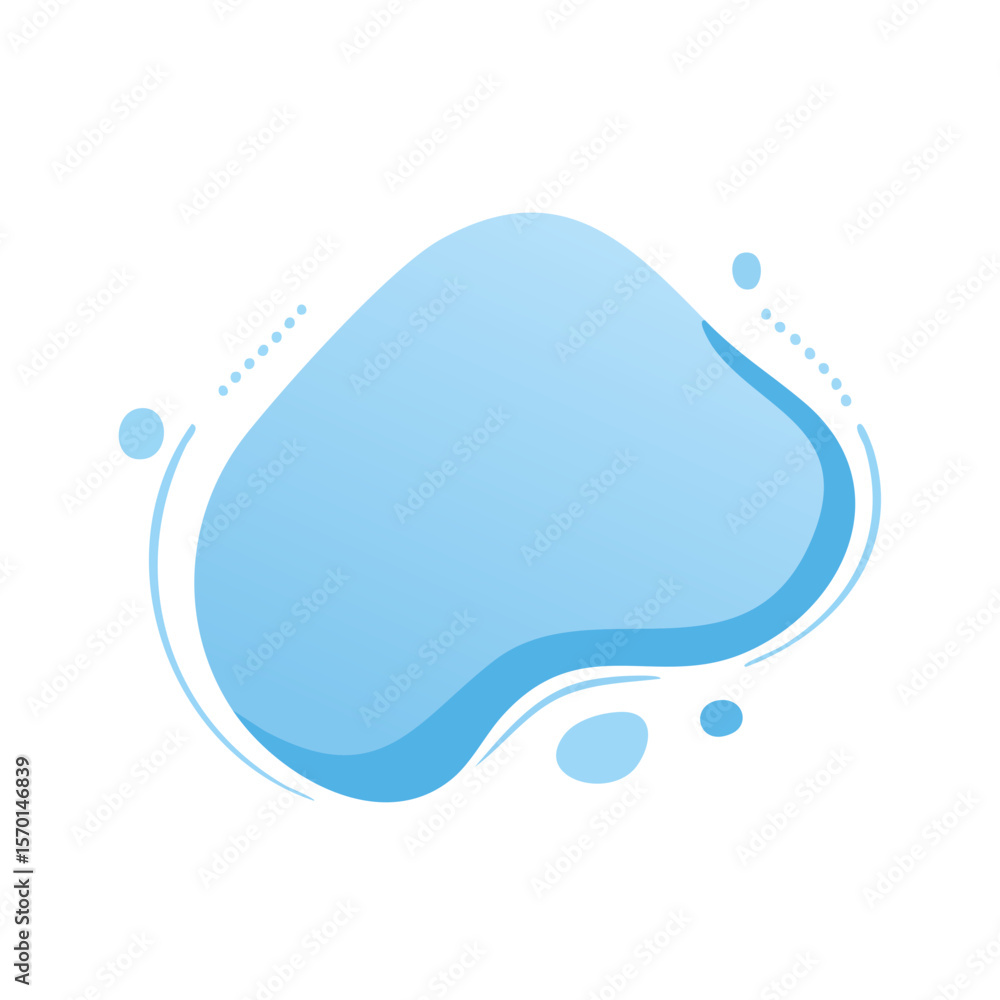 Poster abstract fluid shape in blue gradient vector graphic for web design and social media templates, clea