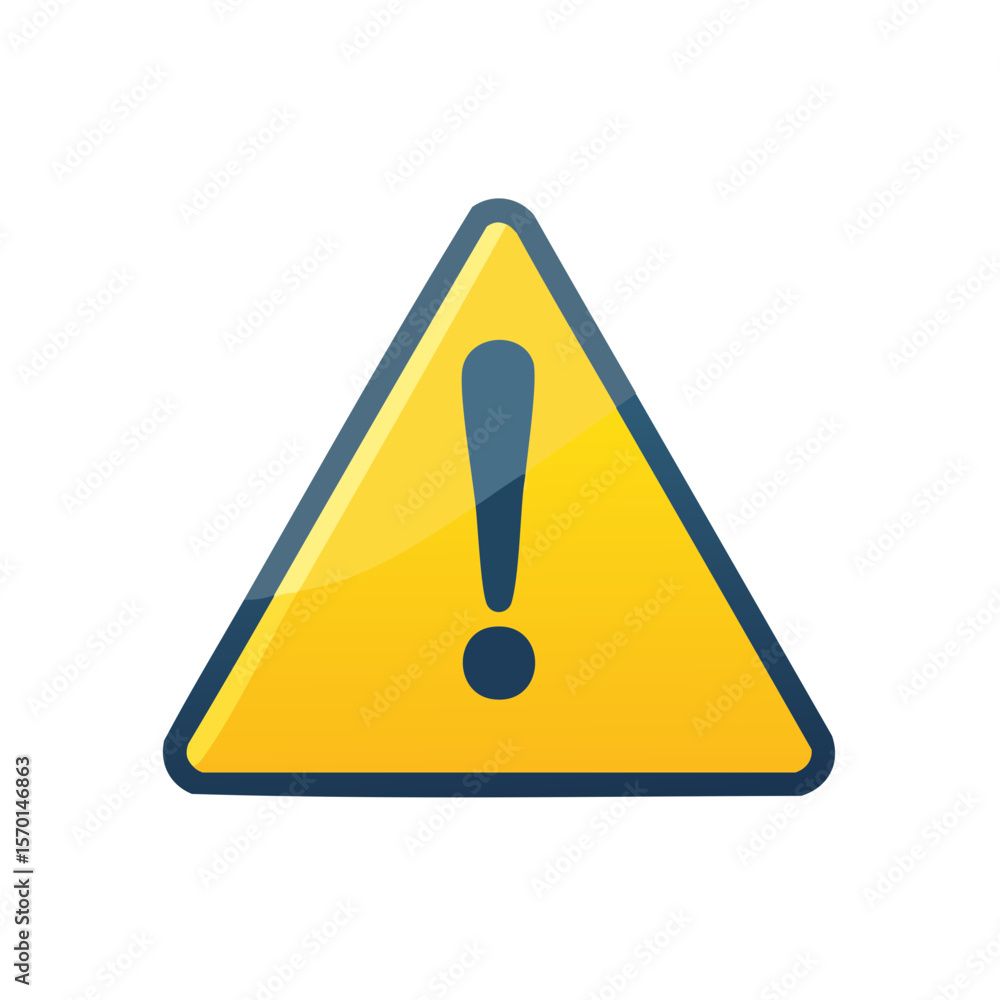 Poster yellow triangle warning sign on black background attention symbol hazard alert caution icon for web 