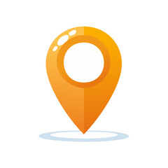 Vibrant Orange Map Pointer Graphic for Location Pinpointing and Navigation Needs