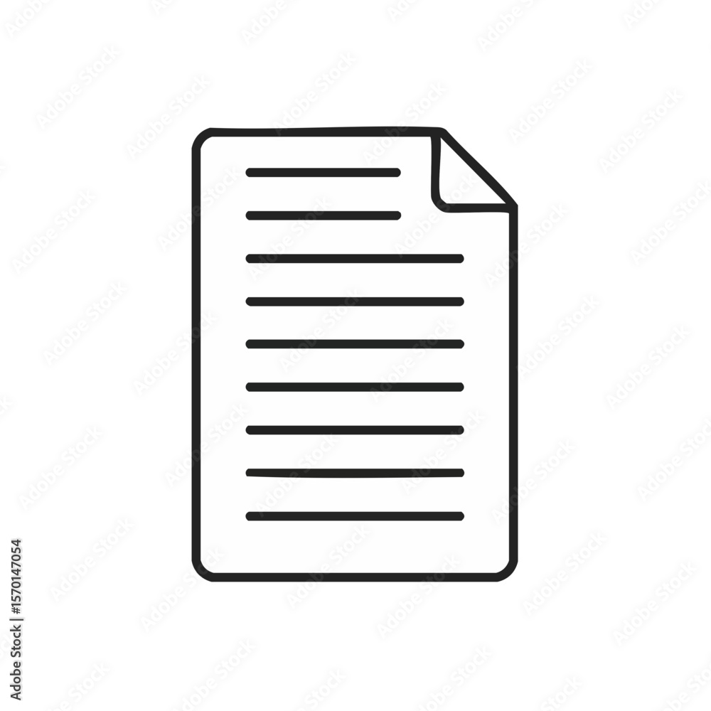Poster single sheet of paper with lines for text, document file minimalist design