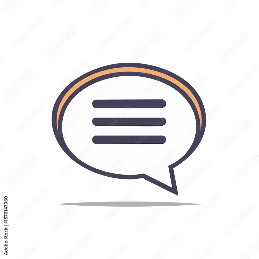 Aufkleber stylized chat bubble icon design symbolizing communication dialogue and online messaging