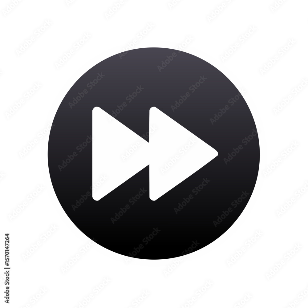 Poster forward icon design element for multimedia applications fast motion play button