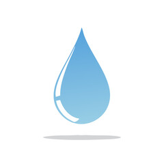 Stylized Water Drop Illustration on Dark Background with Reflection